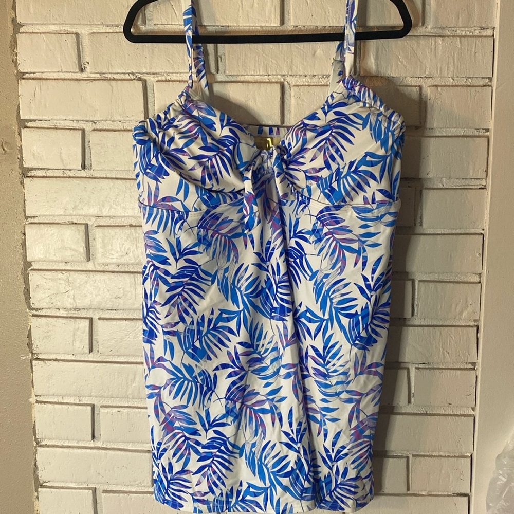 Swimsuits for All tropical print swim dress